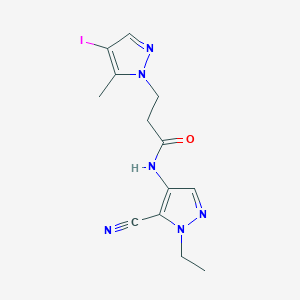 N-(5-cyano-1-ethyl-1H-pyrazol-4-yl)-3-(4-iodo-5-methyl-1H-pyrazol-1-yl)propanamide