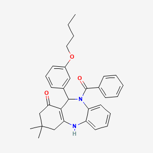 11-(3-butoxyphenyl)-3,3-dimethyl-10-(phenylcarbonyl)-2,3,4,5,10,11-hexahydro-1H-dibenzo[b,e][1,4]diazepin-1-one