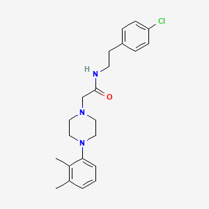 molecular formula C22H28ClN3O B10966777 N-[2-(4-chlorophenyl)ethyl]-2-[4-(2,3-dimethylphenyl)piperazin-1-yl]acetamide 