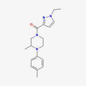 molecular formula C18H24N4O B10966821 (1-ethyl-1H-pyrazol-3-yl)[3-methyl-4-(4-methylphenyl)piperazin-1-yl]methanone 