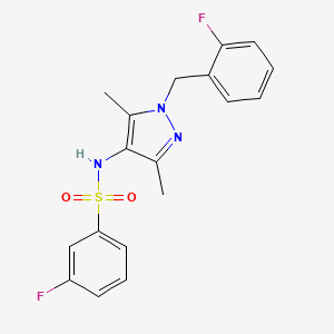 3-fluoro-N-[1-(2-fluorobenzyl)-3,5-dimethyl-1H-pyrazol-4-yl]benzenesulfonamide