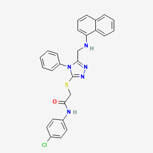 molecular formula C27H22ClN5OS B10966858 N-(4-chlorophenyl)-2-({5-[(naphthalen-1-ylamino)methyl]-4-phenyl-4H-1,2,4-triazol-3-yl}sulfanyl)acetamide 