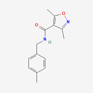 molecular formula C14H16N2O2 B10966879 3,5-dimethyl-N-(4-methylbenzyl)-1,2-oxazole-4-carboxamide 