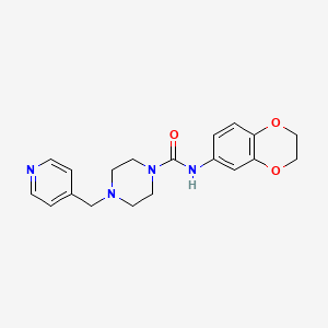 molecular formula C19H22N4O3 B10966914 N-(2,3-dihydro-1,4-benzodioxin-6-yl)-4-(pyridin-4-ylmethyl)piperazine-1-carboxamide 