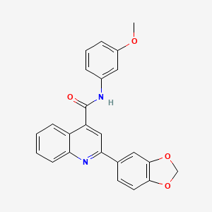 molecular formula C24H18N2O4 B10966924 2-(1,3-benzodioxol-5-yl)-N-(3-methoxyphenyl)quinoline-4-carboxamide 