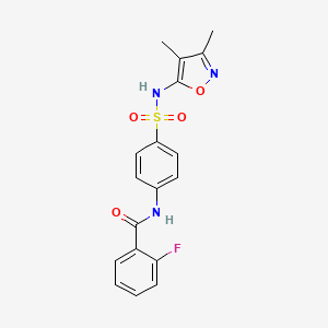 N-{4-[(3,4-dimethyl-1,2-oxazol-5-yl)sulfamoyl]phenyl}-2-fluorobenzamide