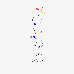 N-[4-(3,4-dimethylphenyl)-1,3-thiazol-2-yl]-2-[4-(methylsulfonyl)piperazin-1-yl]acetamide