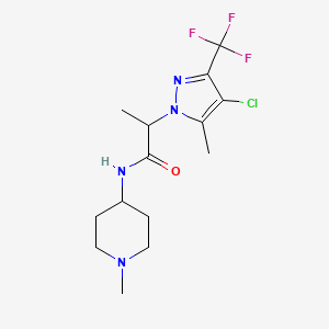 2-[4-chloro-5-methyl-3-(trifluoromethyl)-1H-pyrazol-1-yl]-N-(1-methylpiperidin-4-yl)propanamide