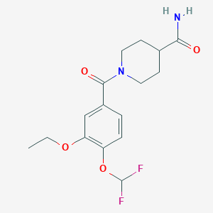 molecular formula C16H20F2N2O4 B10966989 1-{[4-(Difluoromethoxy)-3-ethoxyphenyl]carbonyl}piperidine-4-carboxamide 