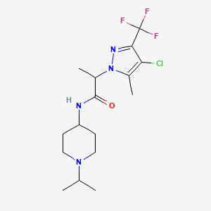 2-[4-chloro-5-methyl-3-(trifluoromethyl)-1H-pyrazol-1-yl]-N-[1-(propan-2-yl)piperidin-4-yl]propanamide