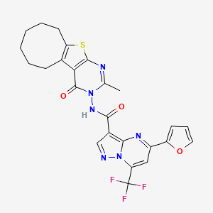 5-(2-Furyl)-N-[2-methyl-4-oxo-5,6,7,8,9,10-hexahydrocycloocta[4,5]thieno[2,3-D]pyrimidin-3(4H)-YL]-7-(trifluoromethyl)pyrazolo[1,5-A]pyrimidine-3-carboxamide