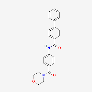 molecular formula C24H22N2O3 B10967044 N-[4-(morpholin-4-ylcarbonyl)phenyl]biphenyl-4-carboxamide 