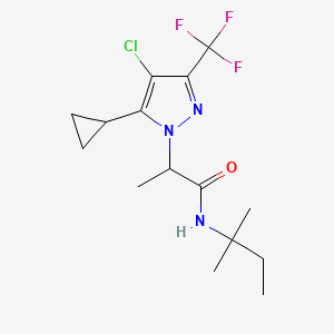 molecular formula C15H21ClF3N3O B10967045 2-[4-chloro-5-cyclopropyl-3-(trifluoromethyl)-1H-pyrazol-1-yl]-N-(2-methylbutan-2-yl)propanamide 