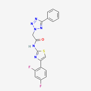 molecular formula C18H12F2N6OS B10967052 N-[4-(2,4-difluorophenyl)-1,3-thiazol-2-yl]-2-(5-phenyl-2H-tetrazol-2-yl)acetamide 