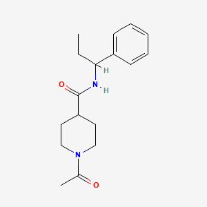 1-acetyl-N-(1-phenylpropyl)piperidine-4-carboxamide