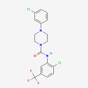 molecular formula C18H16Cl2F3N3O B10967090 4-(3-chlorophenyl)-N-[2-chloro-5-(trifluoromethyl)phenyl]piperazine-1-carboxamide 