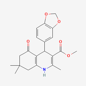 molecular formula C21H23NO5 B10967096 Methyl 4-(1,3-benzodioxol-5-yl)-2,7,7-trimethyl-5-oxo-1,4,5,6,7,8-hexahydroquinoline-3-carboxylate 