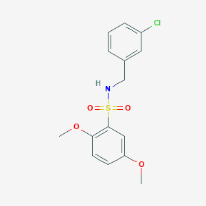 molecular formula C15H16ClNO4S B10967121 N-(3-chlorobenzyl)-2,5-dimethoxybenzenesulfonamide 