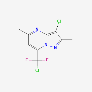 molecular formula C9H7Cl2F2N3 B10967139 3-Chloro-7-[chloro(difluoro)methyl]-2,5-dimethylpyrazolo[1,5-a]pyrimidine 