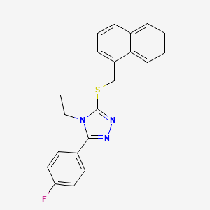 molecular formula C21H18FN3S B10967141 4-ethyl-3-(4-fluorophenyl)-5-[(naphthalen-1-ylmethyl)sulfanyl]-4H-1,2,4-triazole 