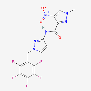 molecular formula C15H9F5N6O3 B10967148 1-methyl-4-nitro-N-[1-(pentafluorobenzyl)-1H-pyrazol-3-yl]-1H-pyrazole-3-carboxamide 