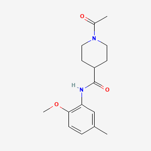 1-acetyl-N-(2-methoxy-5-methylphenyl)piperidine-4-carboxamide