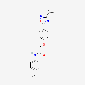 molecular formula C21H23N3O3 B10967201 N-(4-ethylphenyl)-2-{4-[3-(propan-2-yl)-1,2,4-oxadiazol-5-yl]phenoxy}acetamide 