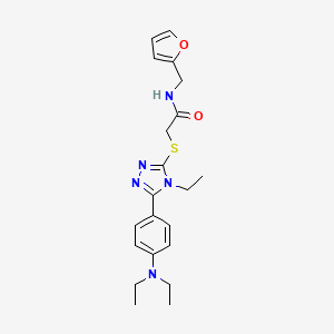 molecular formula C21H27N5O2S B10967210 2-({5-[4-(diethylamino)phenyl]-4-ethyl-4H-1,2,4-triazol-3-yl}sulfanyl)-N-(furan-2-ylmethyl)acetamide 