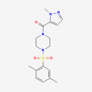 molecular formula C17H22N4O3S B10967221 {4-[(2,5-dimethylphenyl)sulfonyl]piperazin-1-yl}(1-methyl-1H-pyrazol-5-yl)methanone 