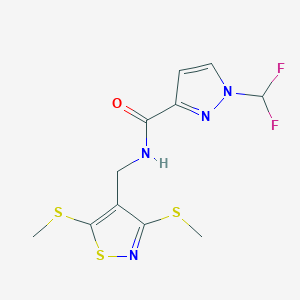 N-{[3,5-bis(methylsulfanyl)-1,2-thiazol-4-yl]methyl}-1-(difluoromethyl)-1H-pyrazole-3-carboxamide