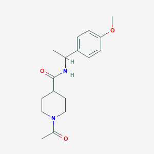 molecular formula C17H24N2O3 B10967272 1-acetyl-N-[1-(4-methoxyphenyl)ethyl]piperidine-4-carboxamide 