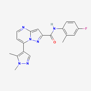 7-(1,5-dimethyl-1H-pyrazol-4-yl)-N-(4-fluoro-2-methylphenyl)pyrazolo[1,5-a]pyrimidine-2-carboxamide