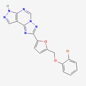 molecular formula C17H11BrN6O2 B10967296 2-{5-[(2-Bromophenoxy)methyl]-2-furyl}-7H-pyrazolo[4,3-E][1,2,4]triazolo[1,5-C]pyrimidine 