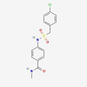 molecular formula C15H15ClN2O3S B10967306 4-{[(4-chlorobenzyl)sulfonyl]amino}-N-methylbenzamide 