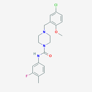 4-(5-chloro-2-methoxybenzyl)-N-(3-fluoro-4-methylphenyl)piperazine-1-carboxamide