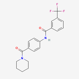 molecular formula C20H19F3N2O2 B10967316 N-[4-(piperidin-1-ylcarbonyl)phenyl]-3-(trifluoromethyl)benzamide 