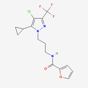 N-{3-[4-chloro-5-cyclopropyl-3-(trifluoromethyl)-1H-pyrazol-1-yl]propyl}furan-2-carboxamide