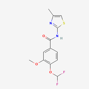 4-(difluoromethoxy)-3-methoxy-N-(4-methyl-1,3-thiazol-2-yl)benzamide