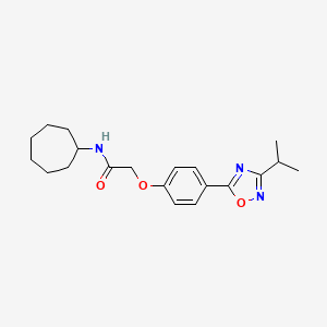 N-cycloheptyl-2-{4-[3-(propan-2-yl)-1,2,4-oxadiazol-5-yl]phenoxy}acetamide