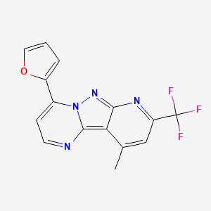 molecular formula C15H9F3N4O B10967371 6-(furan-2-yl)-13-methyl-11-(trifluoromethyl)-3,7,8,10-tetrazatricyclo[7.4.0.02,7]trideca-1,3,5,8,10,12-hexaene 