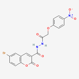 6-bromo-N'-[(4-nitrophenoxy)acetyl]-2-oxo-2H-chromene-3-carbohydrazide