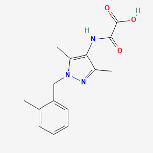 molecular formula C15H17N3O3 B10967421 {[3,5-dimethyl-1-(2-methylbenzyl)-1H-pyrazol-4-yl]amino}(oxo)acetic acid 