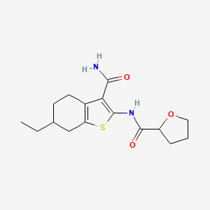 N-(3-carbamoyl-6-ethyl-4,5,6,7-tetrahydro-1-benzothiophen-2-yl)tetrahydrofuran-2-carboxamide