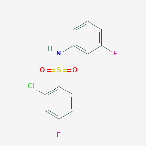 molecular formula C12H8ClF2NO2S B10967465 2-chloro-4-fluoro-N-(3-fluorophenyl)benzenesulfonamide 