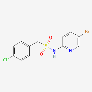 molecular formula C12H10BrClN2O2S B10967492 N-(5-bromopyridin-2-yl)-1-(4-chlorophenyl)methanesulfonamide 