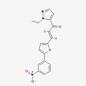 (2E)-1-(1-ethyl-1H-pyrazol-5-yl)-3-[5-(3-nitrophenyl)furan-2-yl]prop-2-en-1-one