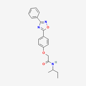 molecular formula C20H21N3O3 B10967499 N-(butan-2-yl)-2-[4-(3-phenyl-1,2,4-oxadiazol-5-yl)phenoxy]acetamide 