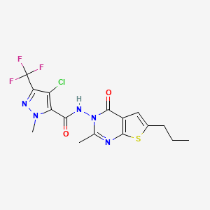 4-Chloro-1-methyl-N-[2-methyl-4-oxo-6-propylthieno[2,3-D]pyrimidin-3(4H)-YL]-3-(trifluoromethyl)-1H-pyrazole-5-carboxamide