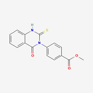 molecular formula C16H12N2O3S B10967540 methyl 4-(4-oxo-2-sulfanylquinazolin-3(4H)-yl)benzoate 