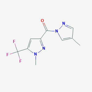 molecular formula C10H9F3N4O B10967542 (4-methyl-1H-pyrazol-1-yl)[1-methyl-5-(trifluoromethyl)-1H-pyrazol-3-yl]methanone 